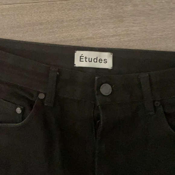 Etudes black double knee work jeans. - Picture 2 of 3